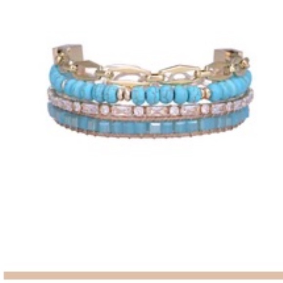 💕Bracelets with hematite, crystals are layered together. Four bracelets in one. - Picture 2 of 3